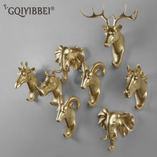 Load image into Gallery viewer, Resin Deer Head Animal Wall Hooks Decorative Clothes Display Rack Hook Coat Cap Rack Interior Showcase Wall Bag Key Organizer