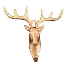 Load image into Gallery viewer, Resin Deer Head Animal Wall Hooks Decorative Clothes Display Rack Hook Coat Cap Rack Interior Showcase Wall Bag Key Organizer