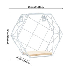 Load image into Gallery viewer, Iron Hexagonal Grid Wall Shelf Combination Wall Hanging Geometric Figure For Wall Decoration  Living Room Bedroom Nordic Rack