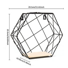 Load image into Gallery viewer, Iron Hexagonal Grid Wall Shelf Combination Wall Hanging Geometric Figure For Wall Decoration  Living Room Bedroom Nordic Rack