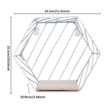 Load image into Gallery viewer, Iron Hexagonal Grid Wall Shelf Combination Wall Hanging Geometric Figure For Wall Decoration  Living Room Bedroom Nordic Rack