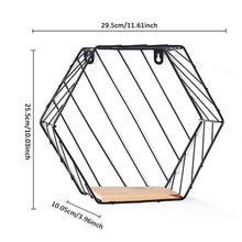 Load image into Gallery viewer, Iron Hexagonal Grid Wall Shelf Combination Wall Hanging Geometric Figure For Wall Decoration  Living Room Bedroom Nordic Rack