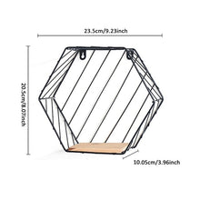 Load image into Gallery viewer, Iron Hexagonal Grid Wall Shelf Combination Wall Hanging Geometric Figure For Wall Decoration  Living Room Bedroom Nordic Rack