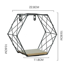Load image into Gallery viewer, Iron Hexagonal Grid Wall Shelf Combination Wall Hanging Geometric Figure For Wall Decoration  Living Room Bedroom Nordic Rack