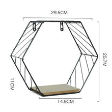 Load image into Gallery viewer, Iron Hexagonal Grid Wall Shelf Combination Wall Hanging Geometric Figure For Wall Decoration  Living Room Bedroom Nordic Rack