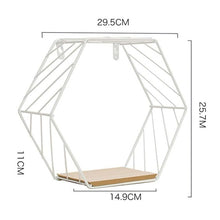 Load image into Gallery viewer, Iron Hexagonal Grid Wall Shelf Combination Wall Hanging Geometric Figure For Wall Decoration  Living Room Bedroom Nordic Rack