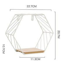 Load image into Gallery viewer, Iron Hexagonal Grid Wall Shelf Combination Wall Hanging Geometric Figure For Wall Decoration  Living Room Bedroom Nordic Rack