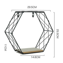 Load image into Gallery viewer, Iron Hexagonal Grid Wall Shelf Combination Wall Hanging Geometric Figure For Wall Decoration  Living Room Bedroom Nordic Rack